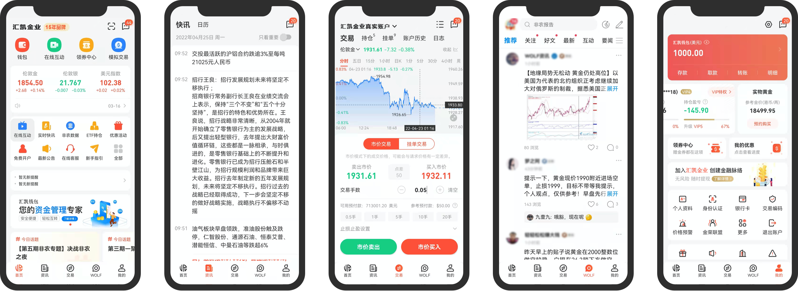 汇凯金业APP界面展示